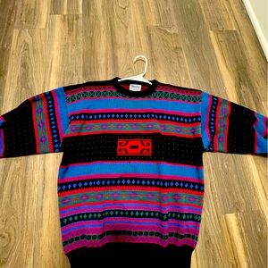 meister sweater vintage, neon colors
